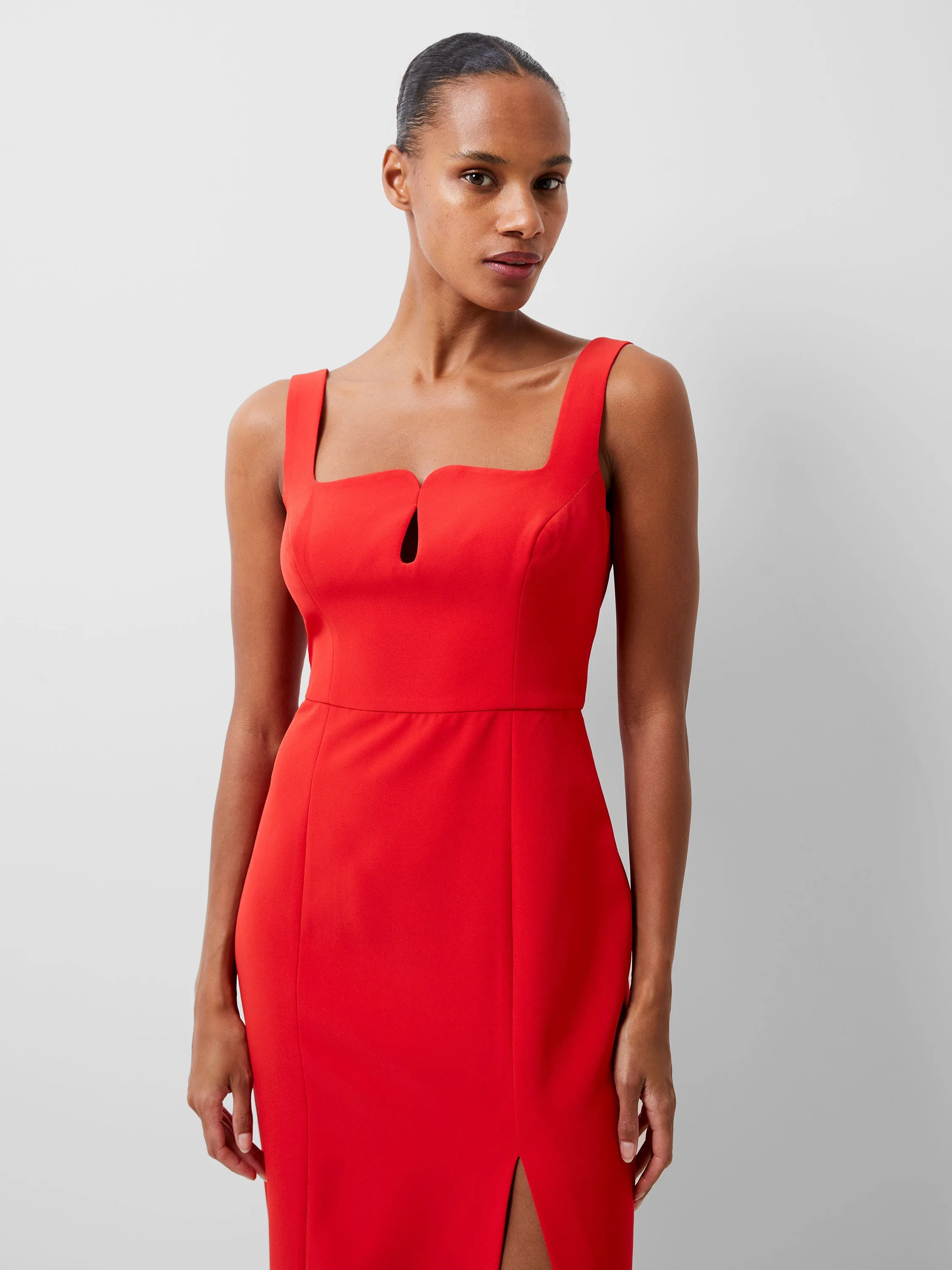 Echo Crepe Keyhole Midi Dress