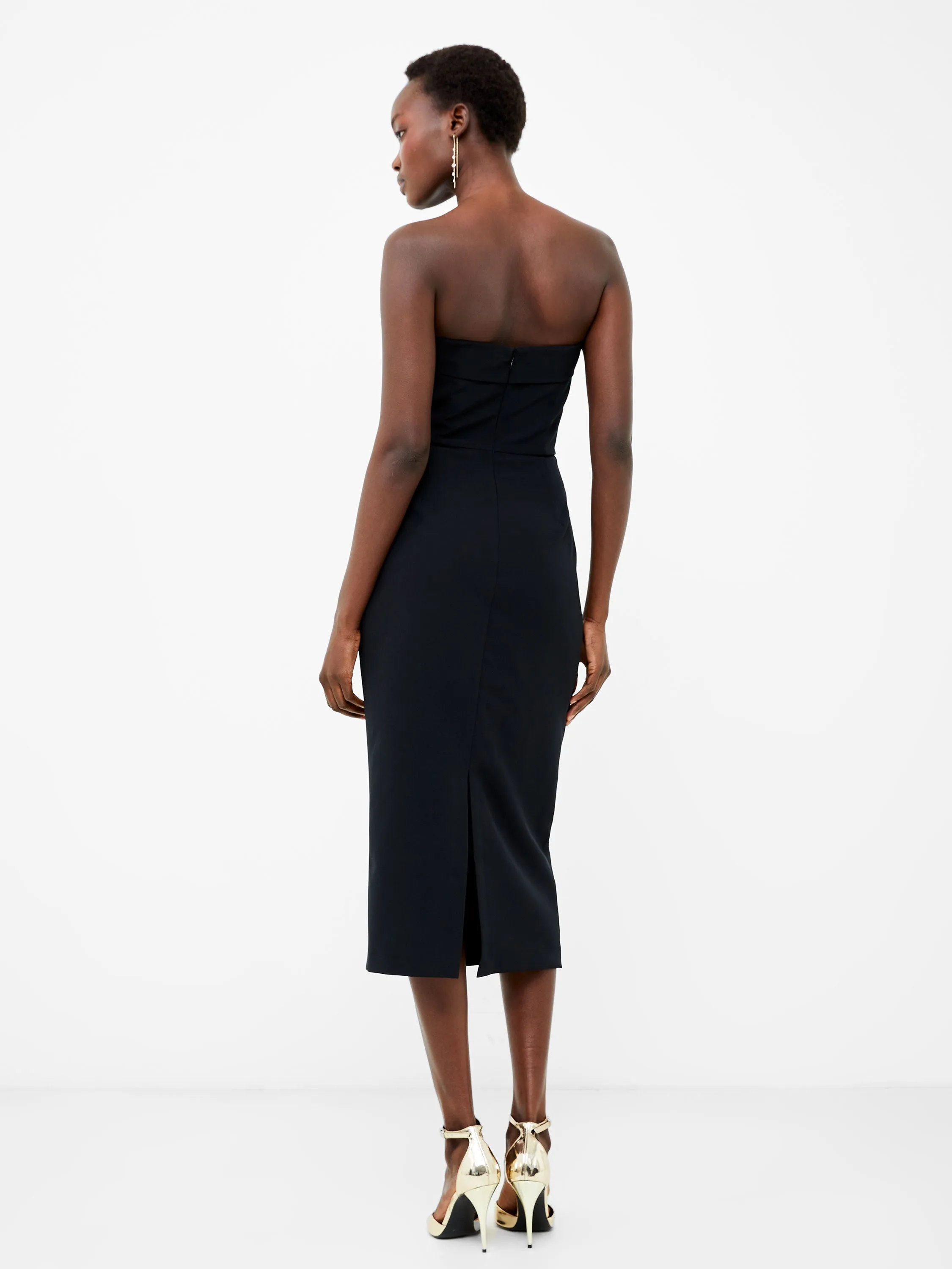 Echo Crepe Strapless Midi Dress