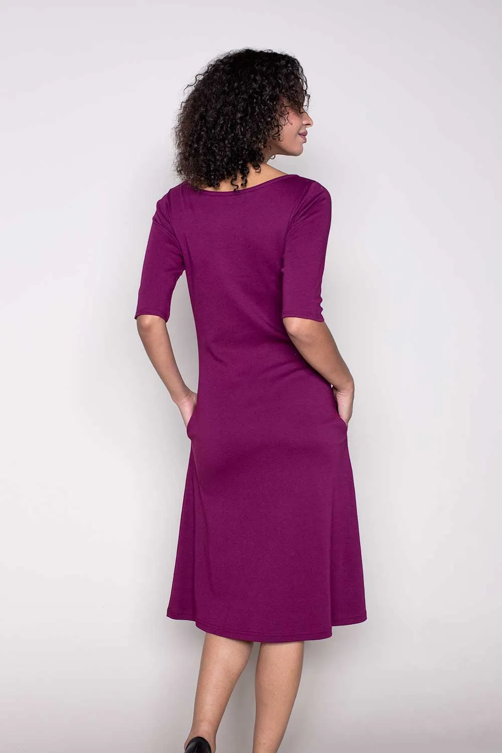 Essential Boatneck Midi Dress With Pockets