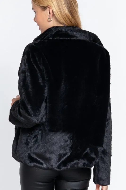 FAUX FUR OPEN JACKET