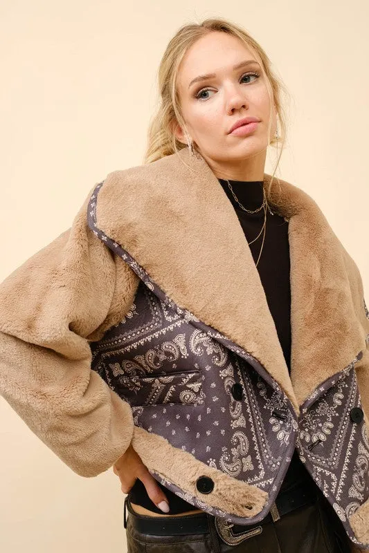 FINAL SALE!! "Out West" Faux Fur Cropped Jacket