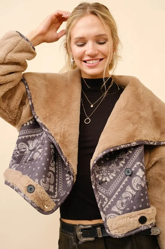 FINAL SALE!! "Out West" Faux Fur Cropped Jacket