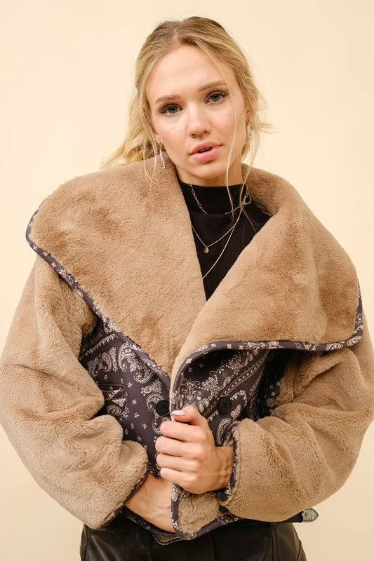 FINAL SALE!! "Out West" Faux Fur Cropped Jacket