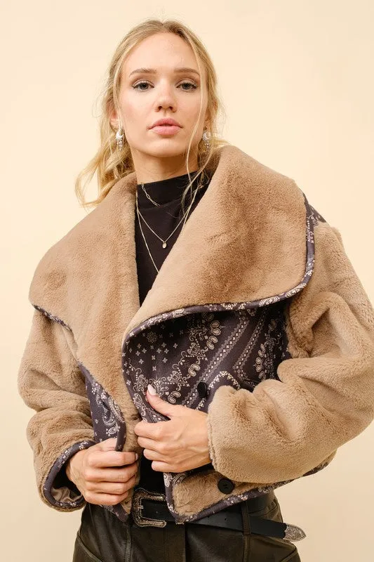 FINAL SALE!! "Out West" Faux Fur Cropped Jacket