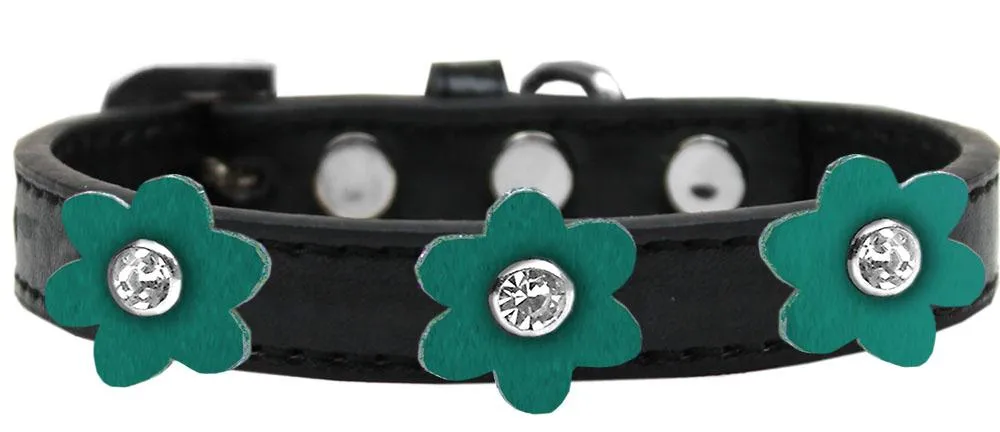 Flower Premium Collar Black With Jade Flowers Size 12