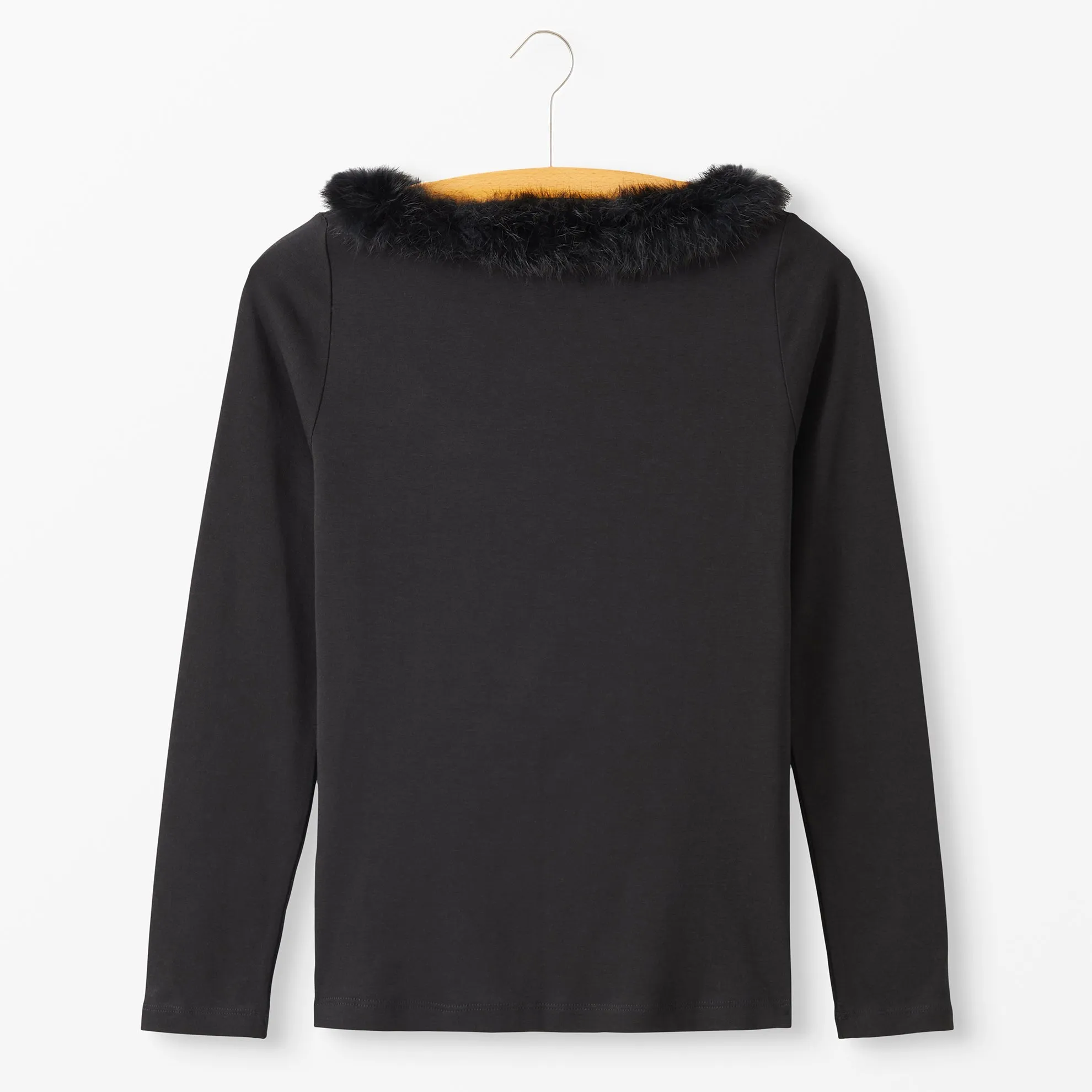 Fur Collar Knit Top