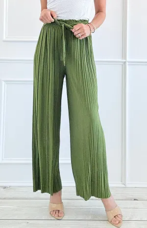 Garden Luxe Wide Leg Pants - Cactus