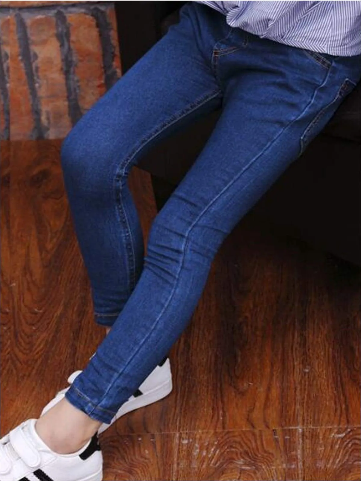 Girls Blue Denim Casual Skinny Jeans