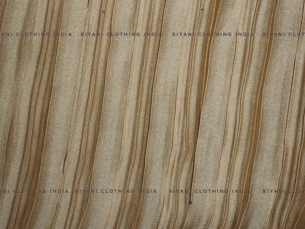 Golden Pleated Satin Georgette Fabric