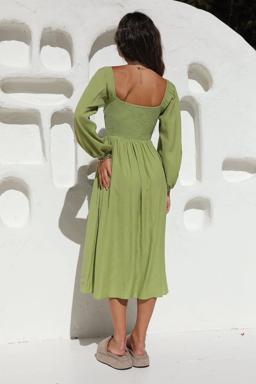 Great Escape Midi Dress Green