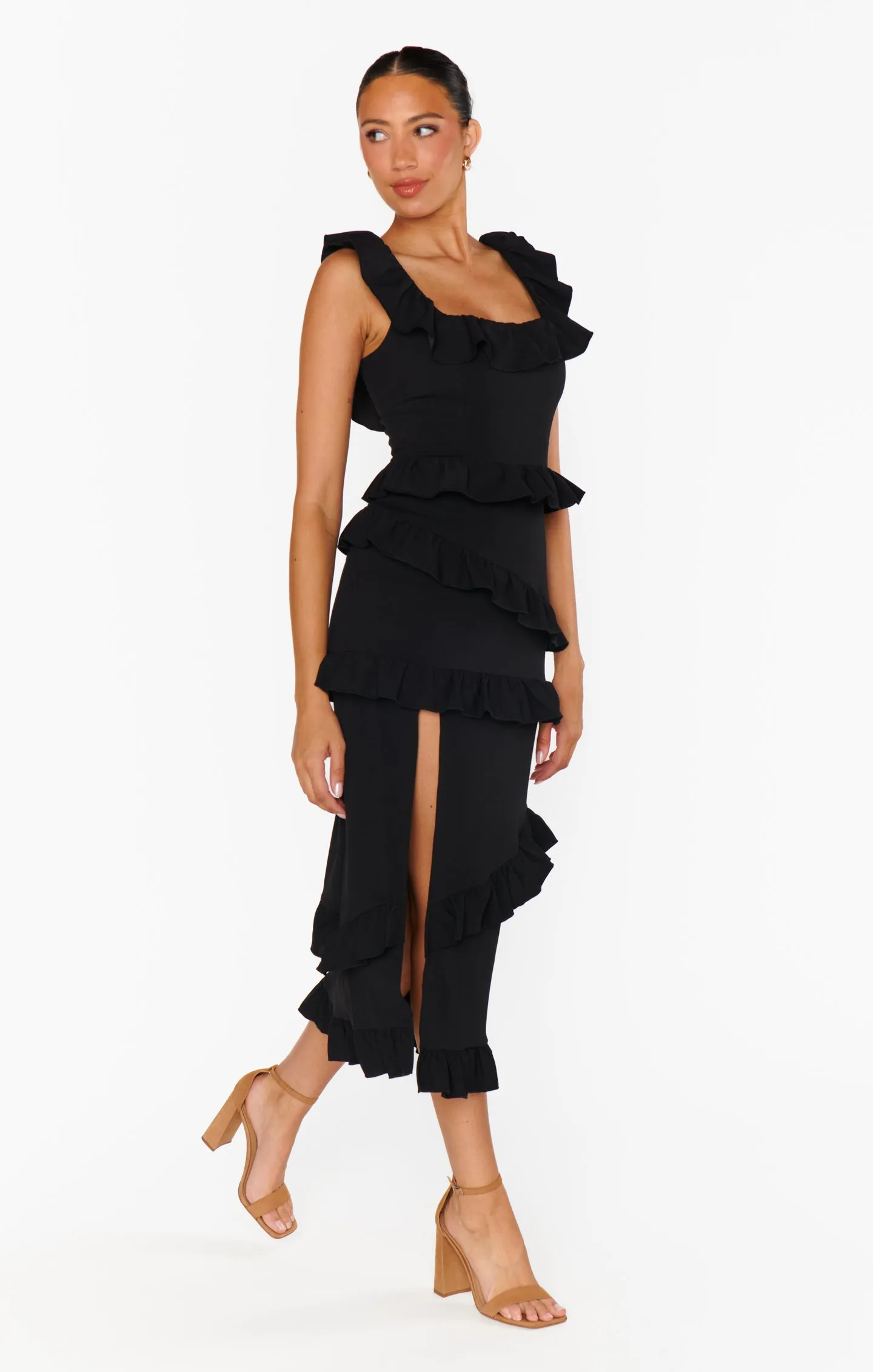 Greta Dress ~ Black Stretch