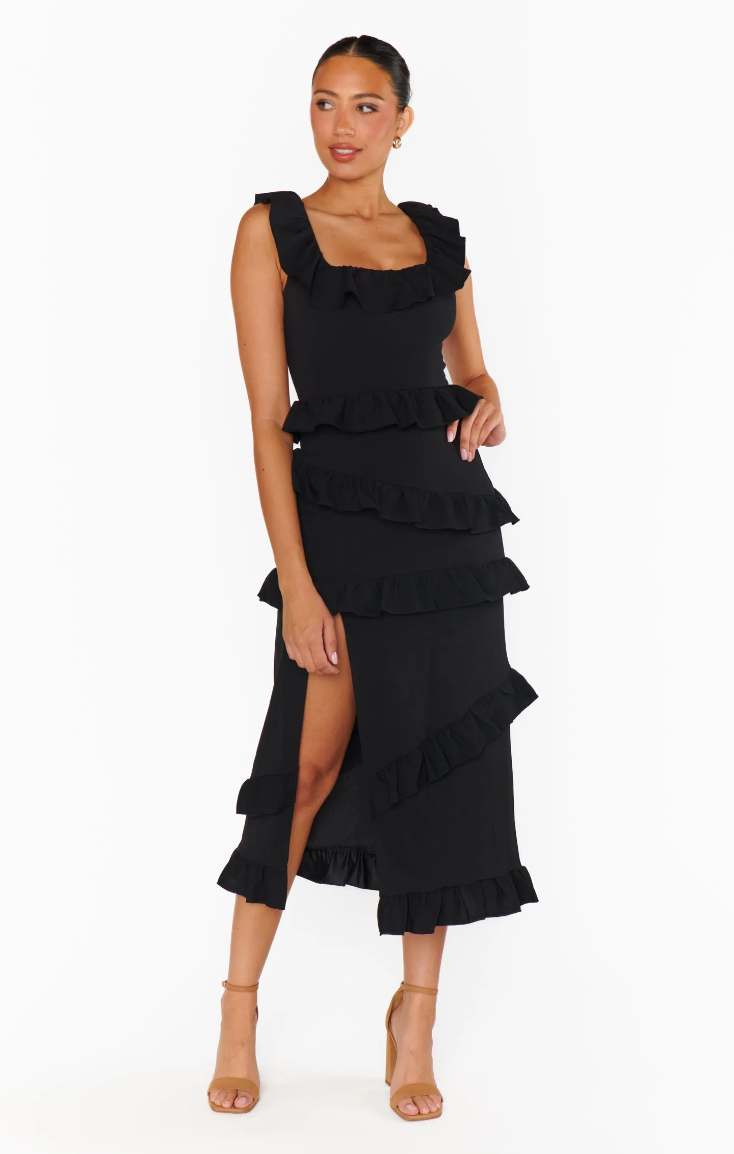 Greta Dress ~ Black Stretch