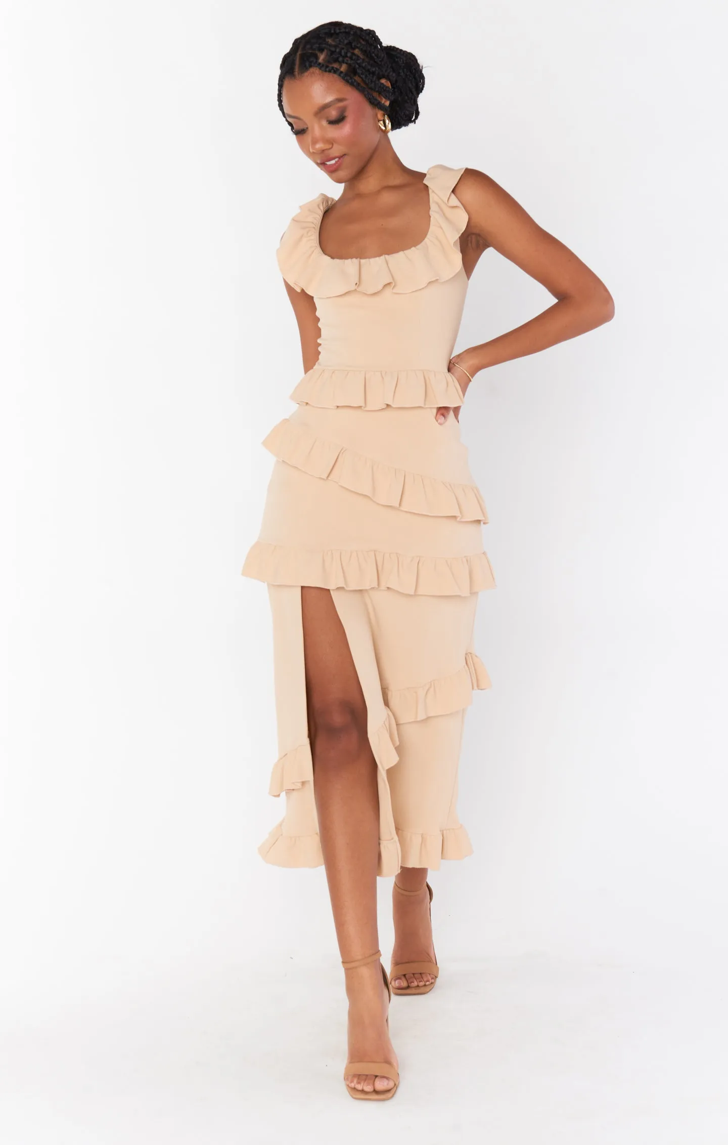 Greta Dress ~ Champagne Stretch