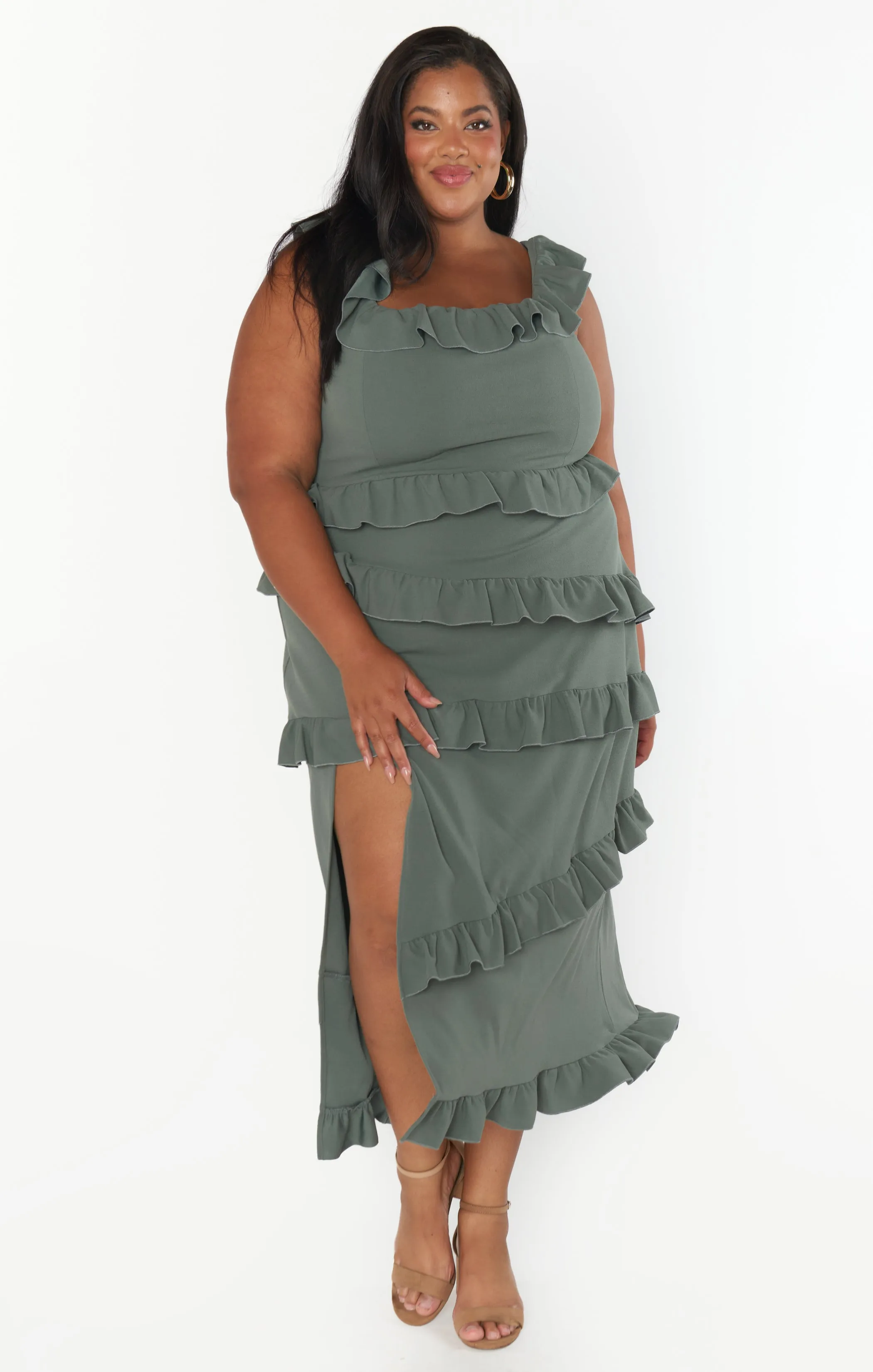 Greta Dress ~ Deep Sage Stretch