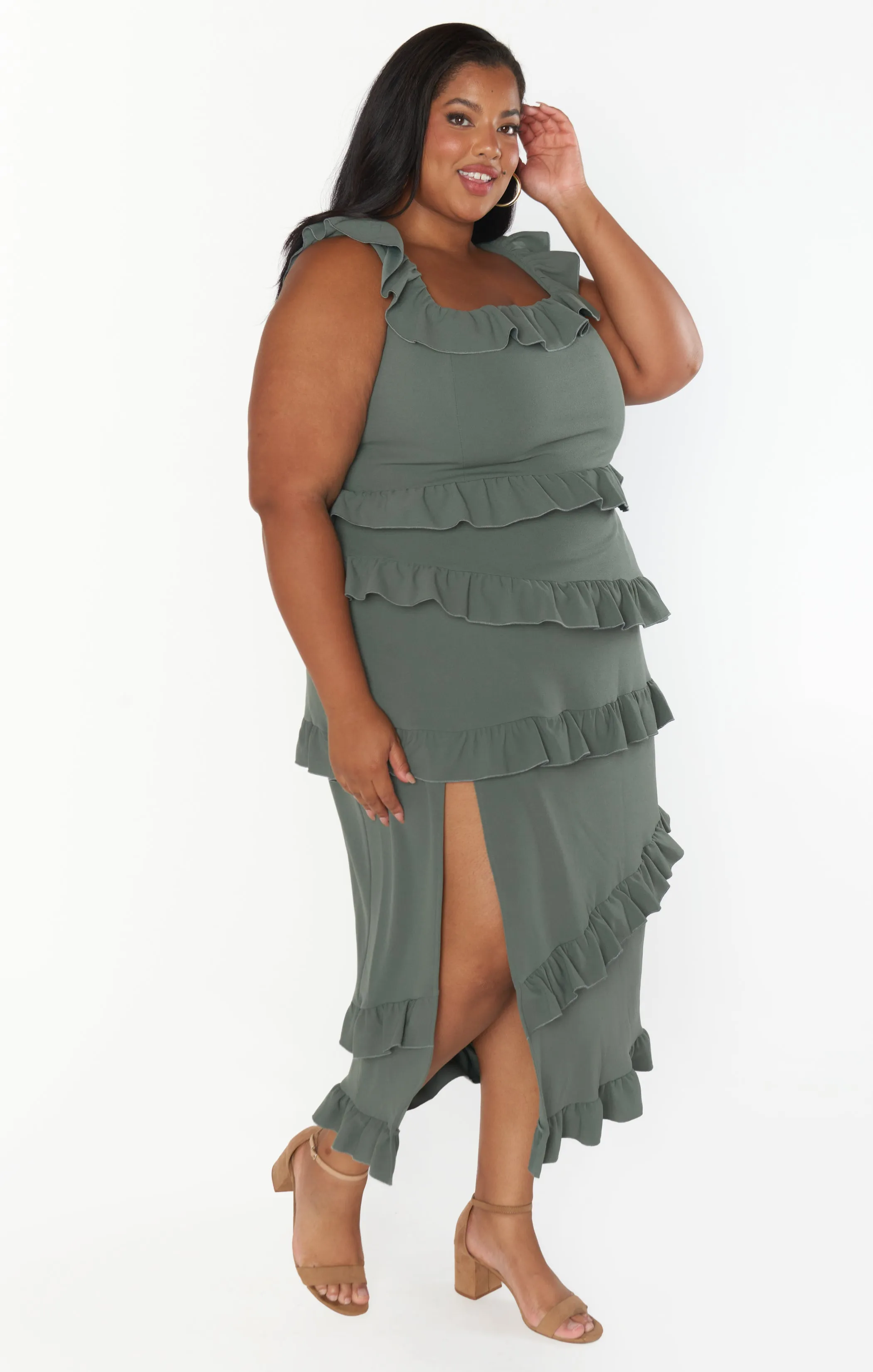 Greta Dress ~ Deep Sage Stretch