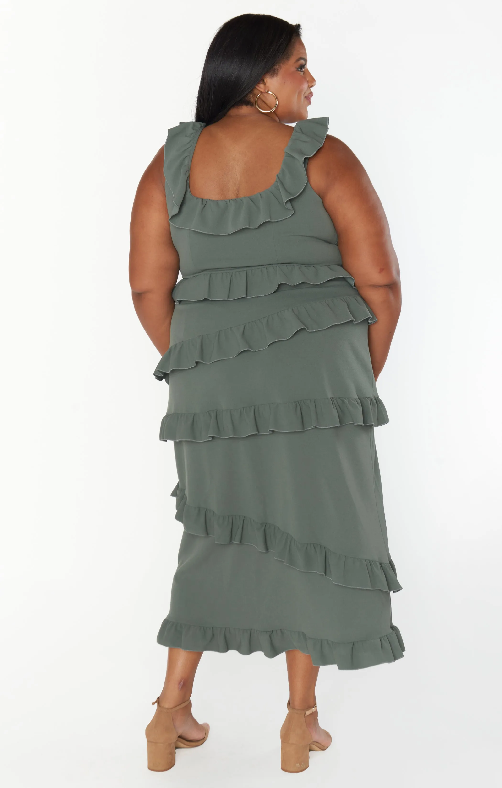 Greta Dress ~ Deep Sage Stretch