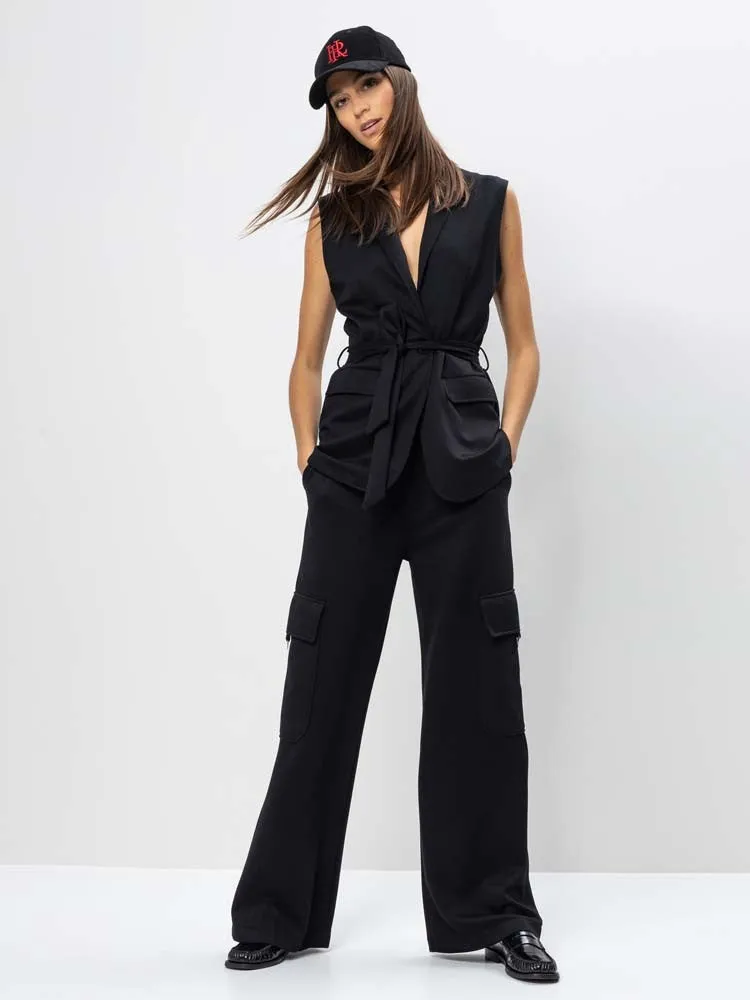 H Black Cargo Trousers