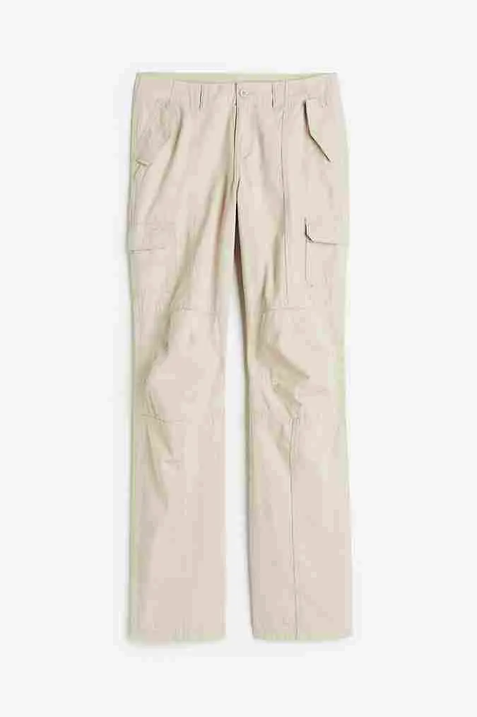 H&M Low-waist Cargo pants, light beige