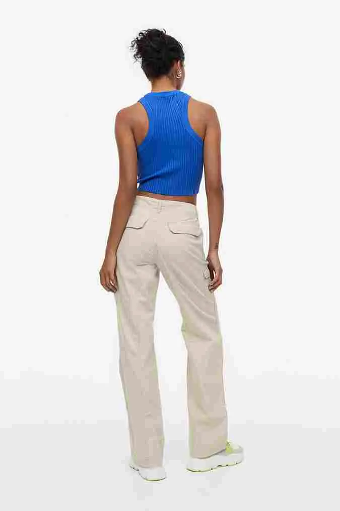 H&M Low-waist Cargo pants, light beige