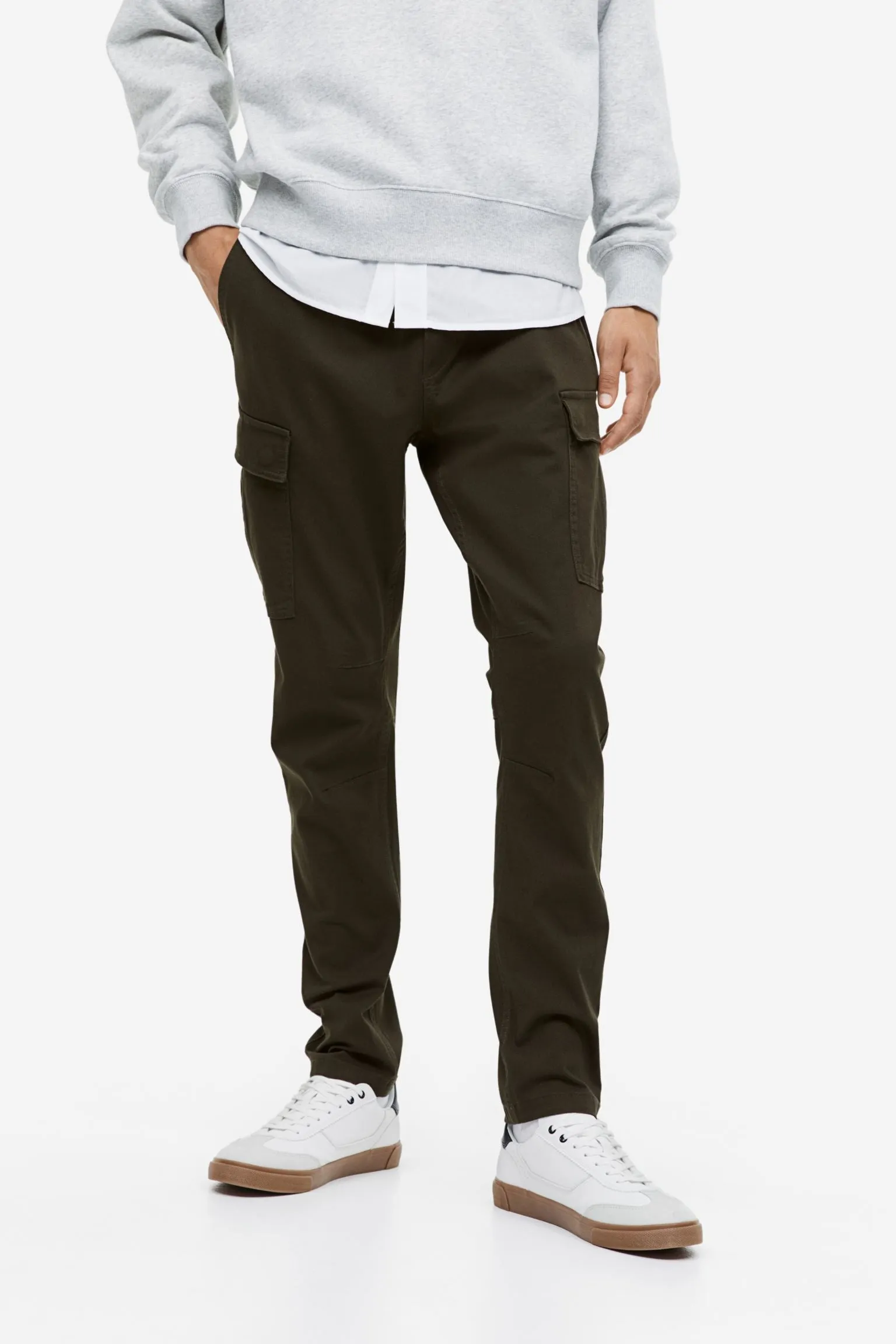 H&M Skinny Fit Cargo Pants, dark green