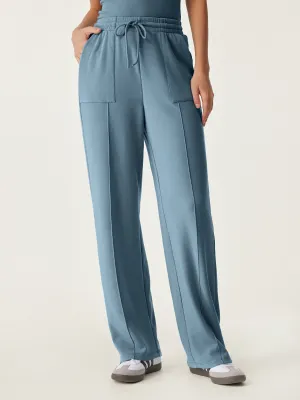 High Waisted Patch Pocket Drawstring Pant