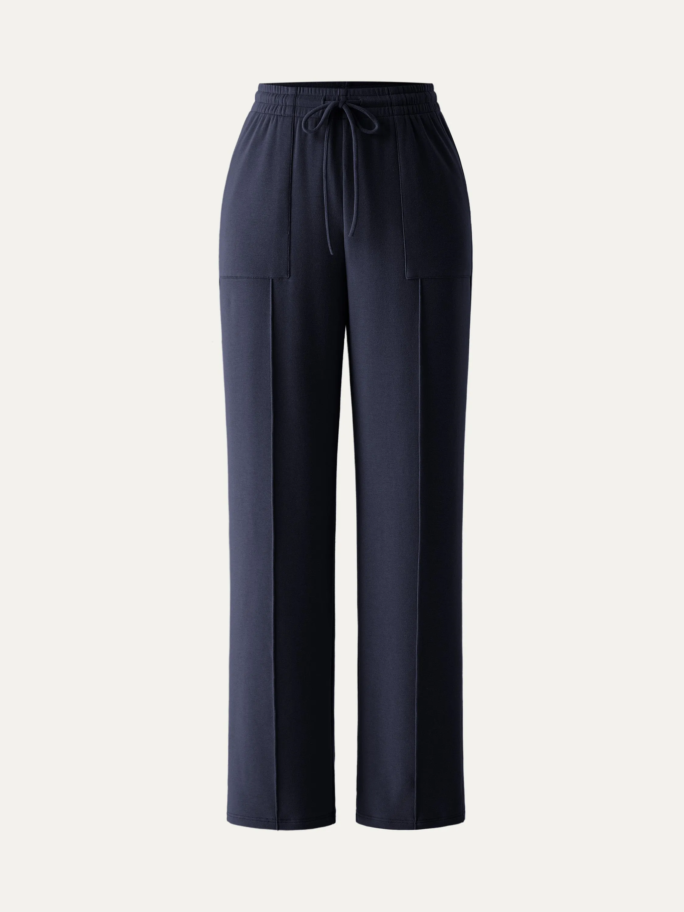 High Waisted Patch Pocket Drawstring Pant