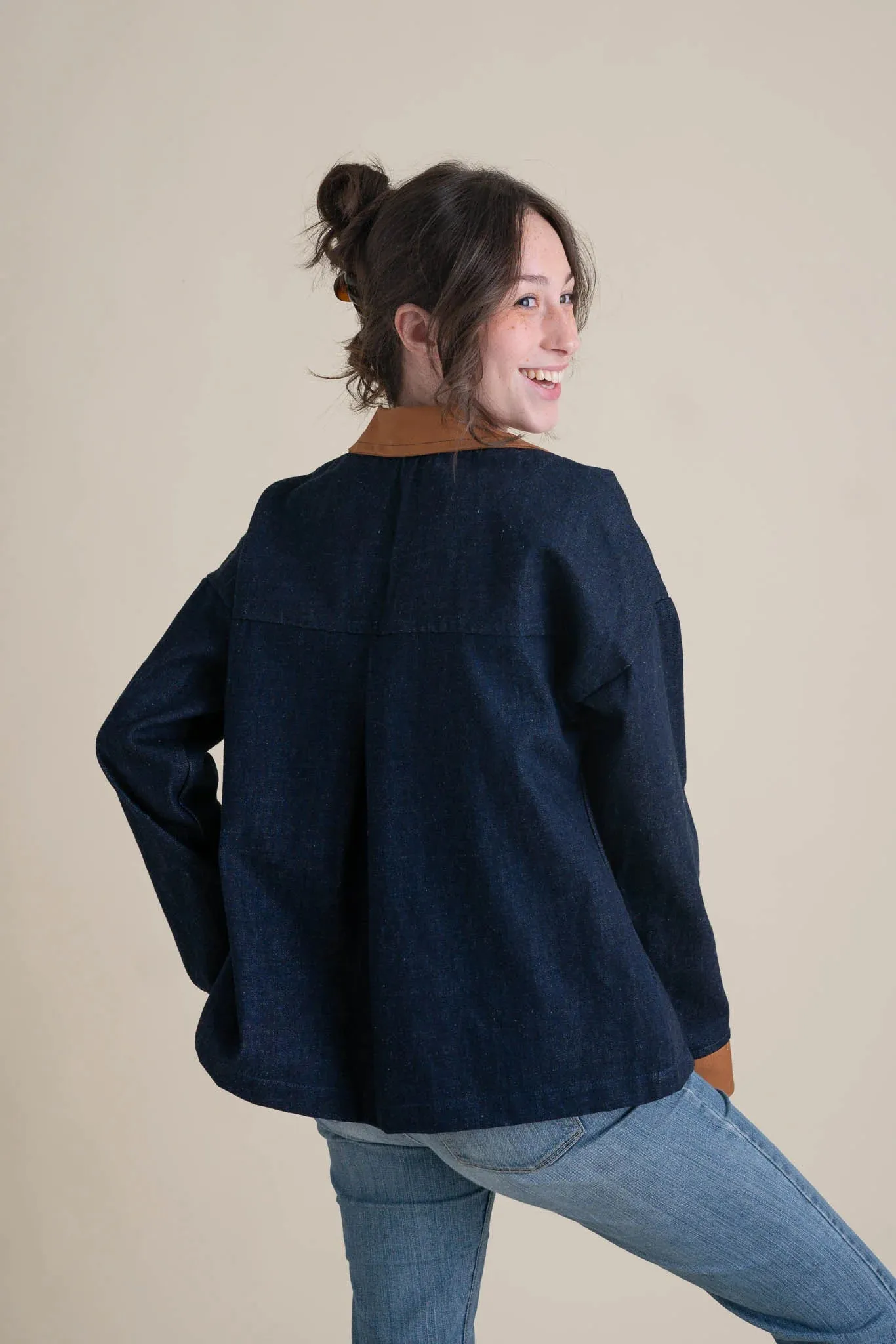 Homestead Jacket - Denim with Caramel