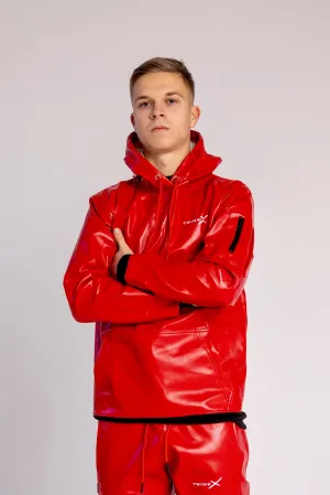 hoodie "adonis x fire red vegan leather"