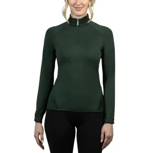 Kastel Denmark Long Sleeve Shirred Raglan Hunter Green Sunshirt