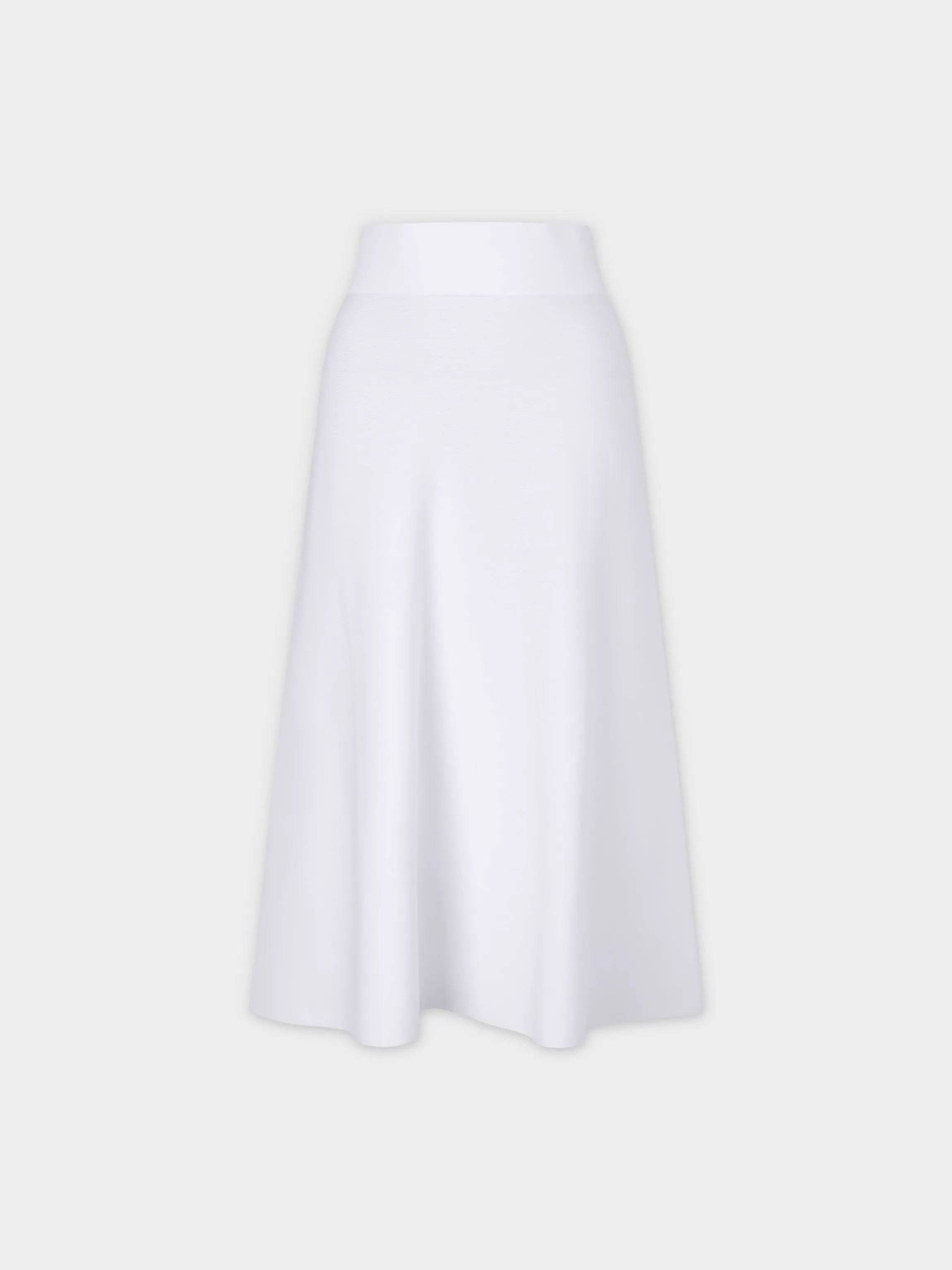 KNIT PLEATED SKIRT (27")-WHITE