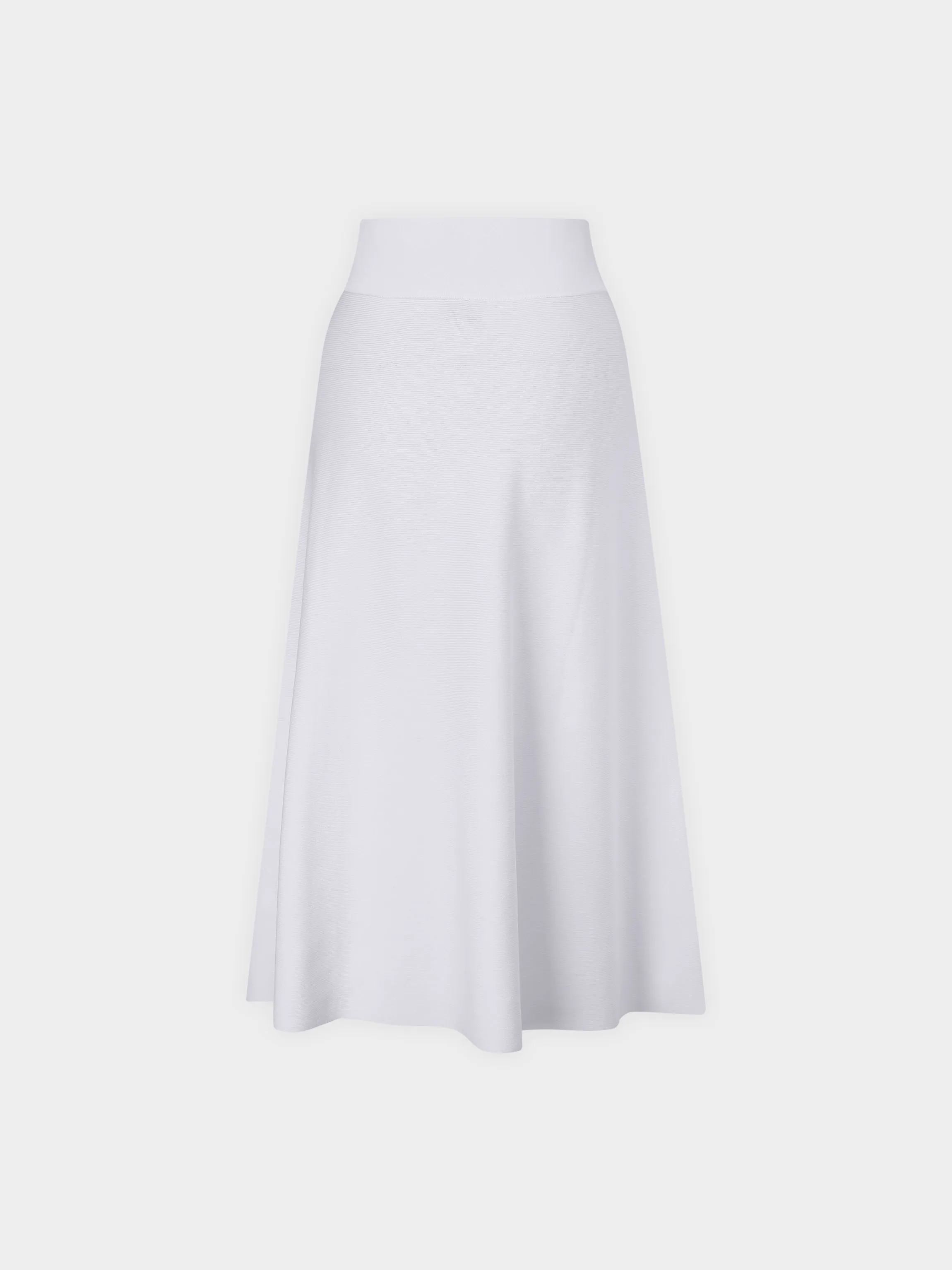 KNIT PLEATED SKIRT (27")-WHITE