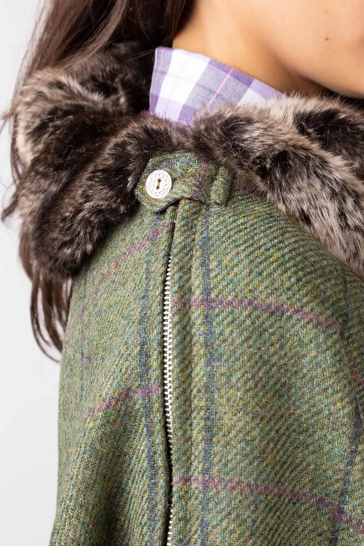 Ladies 100% Wool Tweed Poncho