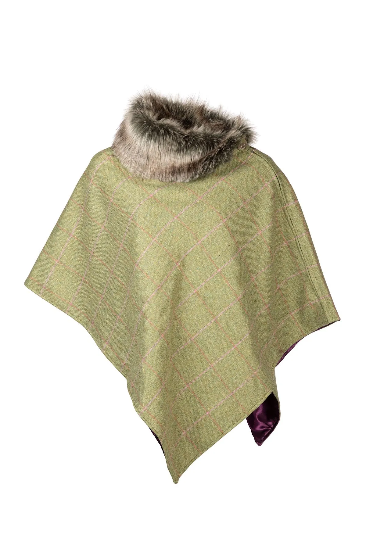 Ladies 100% Wool Tweed Poncho