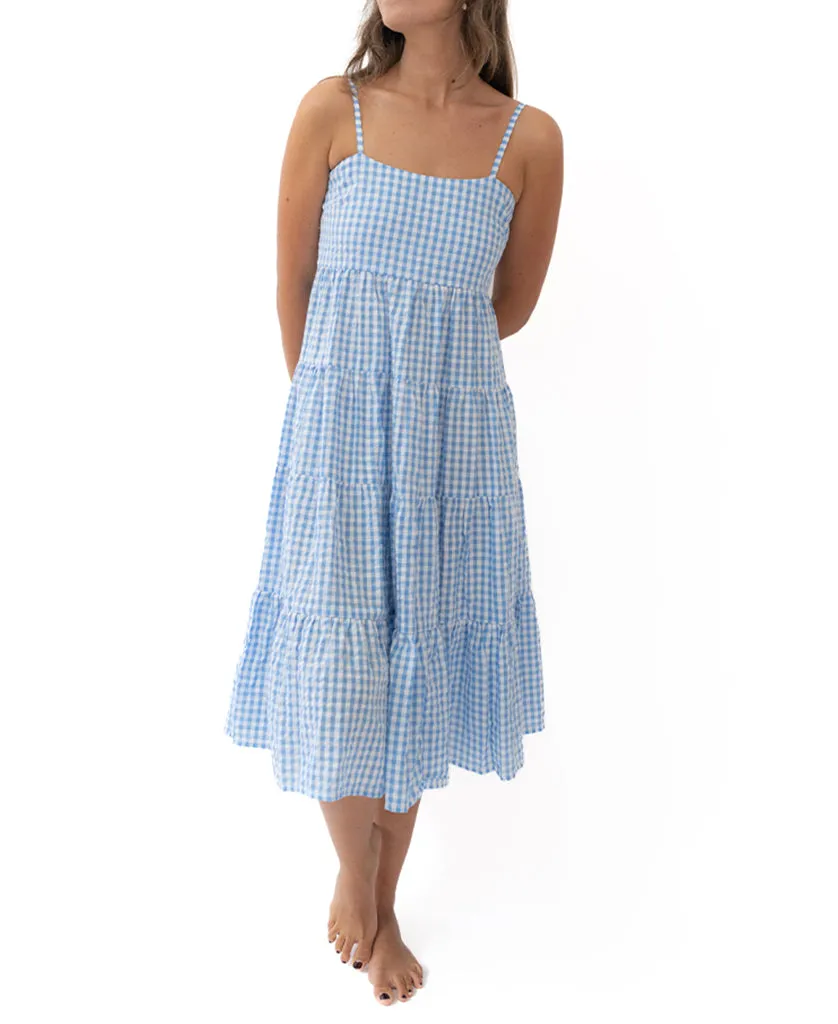 LB Beth Midi Gingham Blue