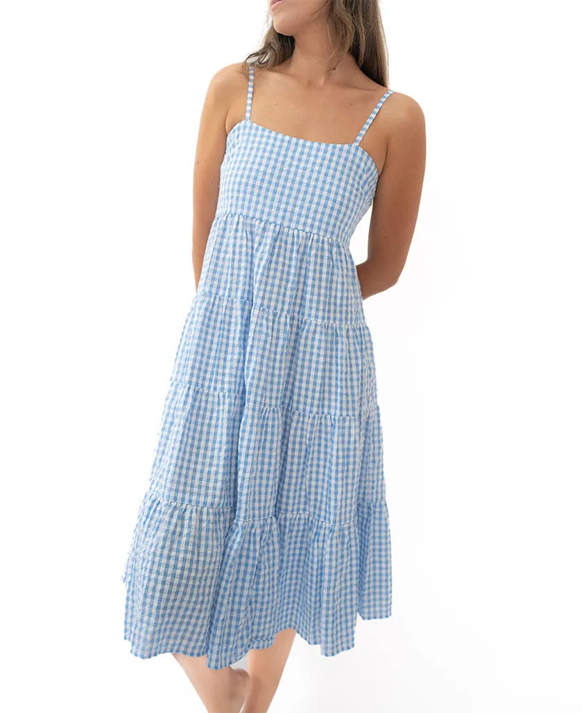 LB Beth Midi Gingham Blue