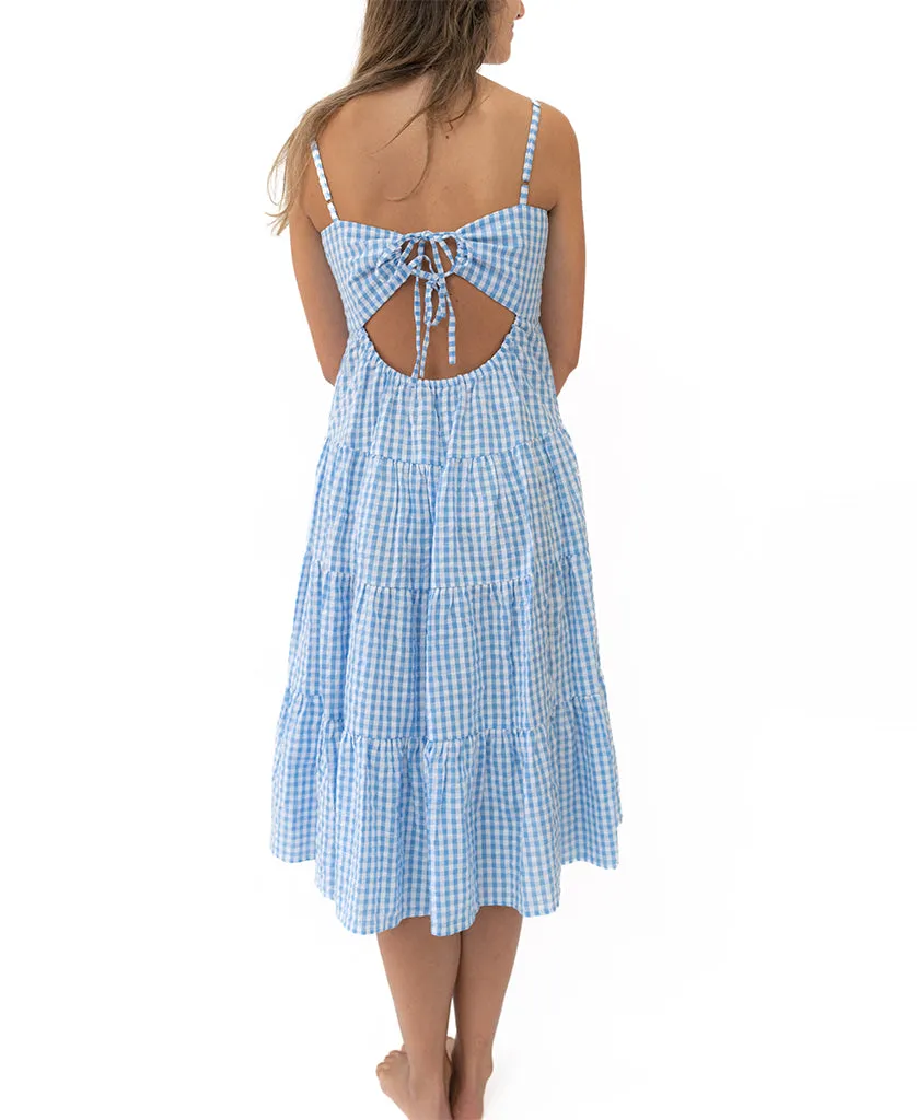 LB Beth Midi Gingham Blue