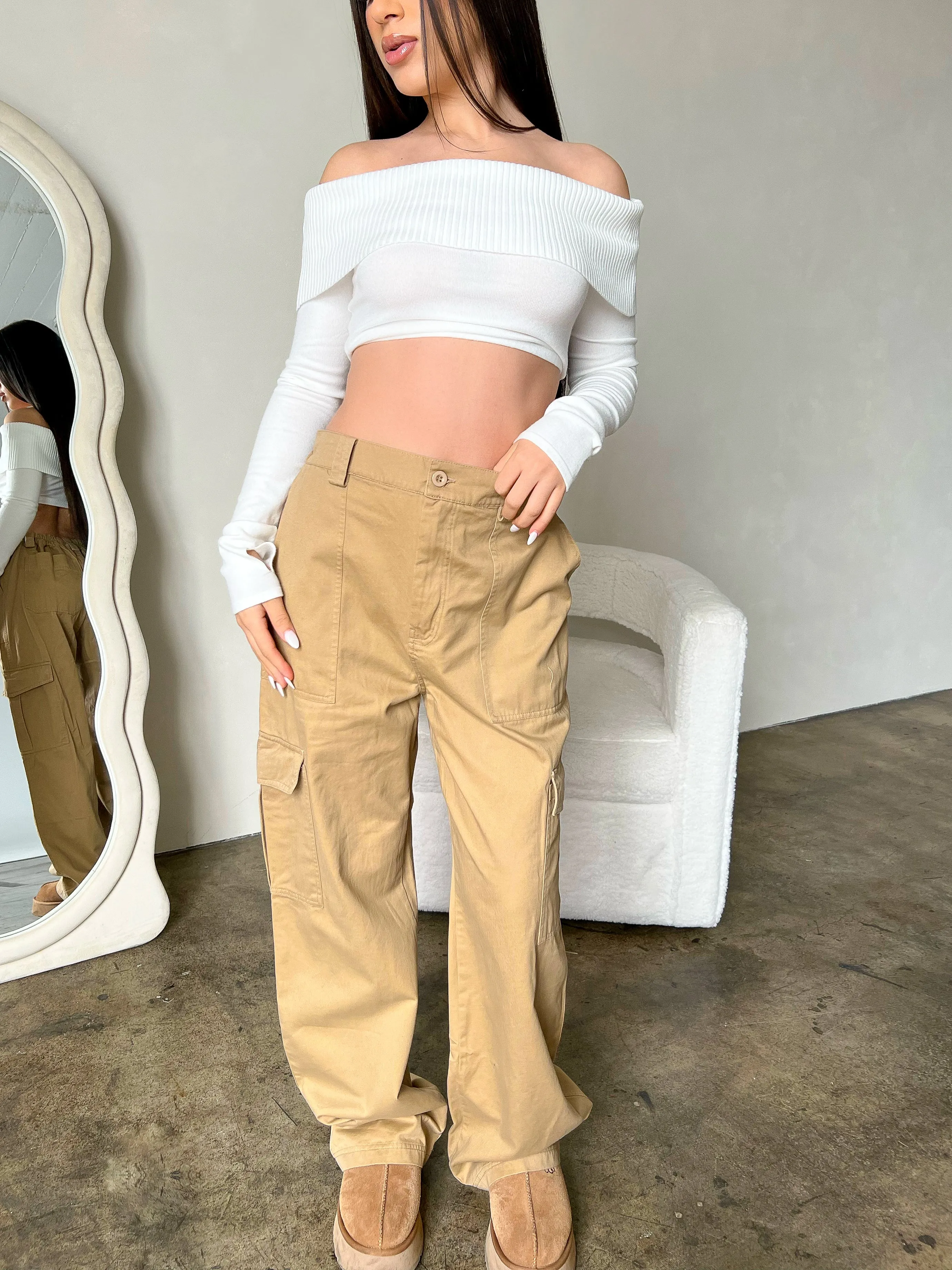 Leah Cargo Pants (Taupe)