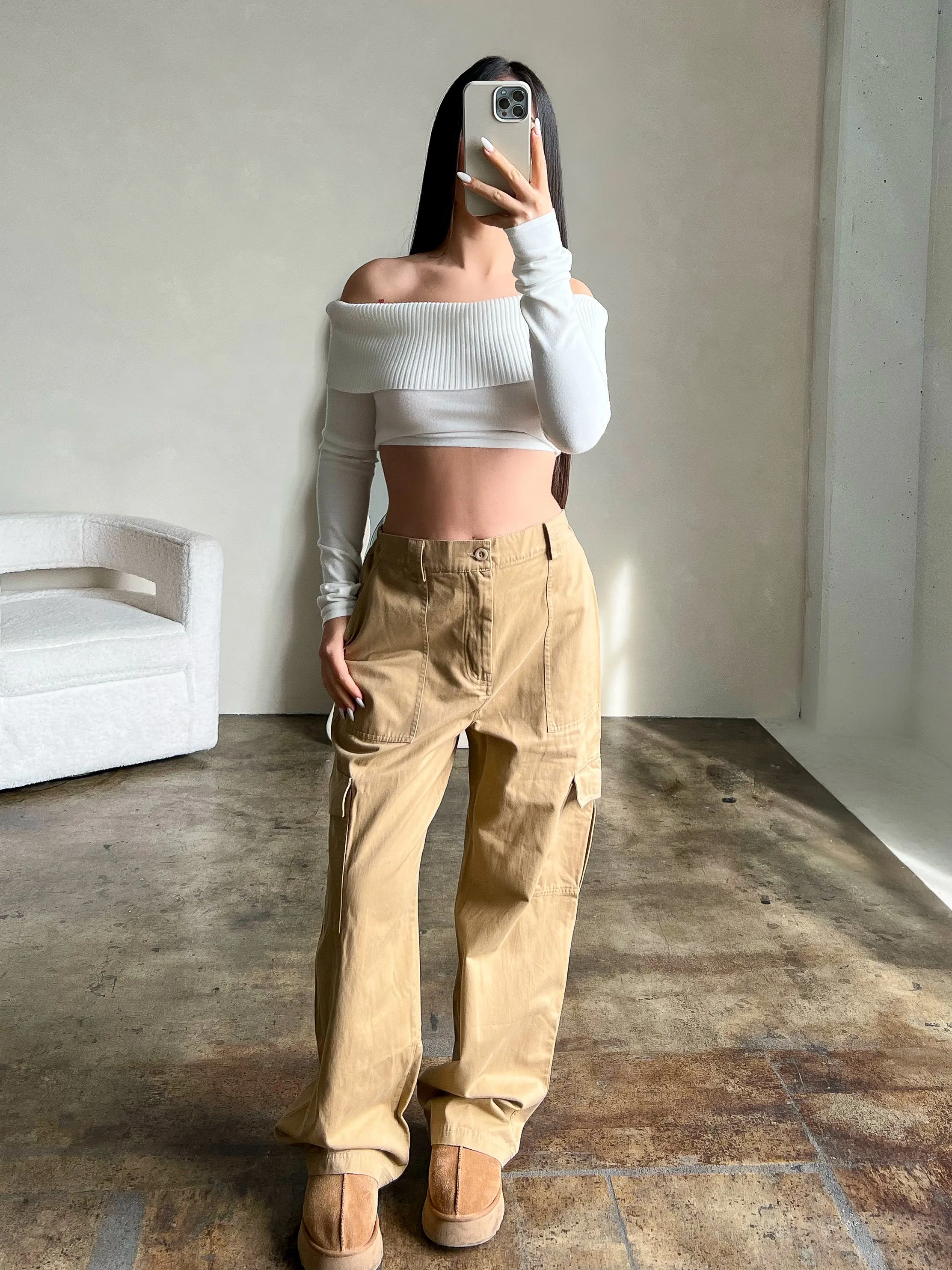 Leah Cargo Pants (Taupe)