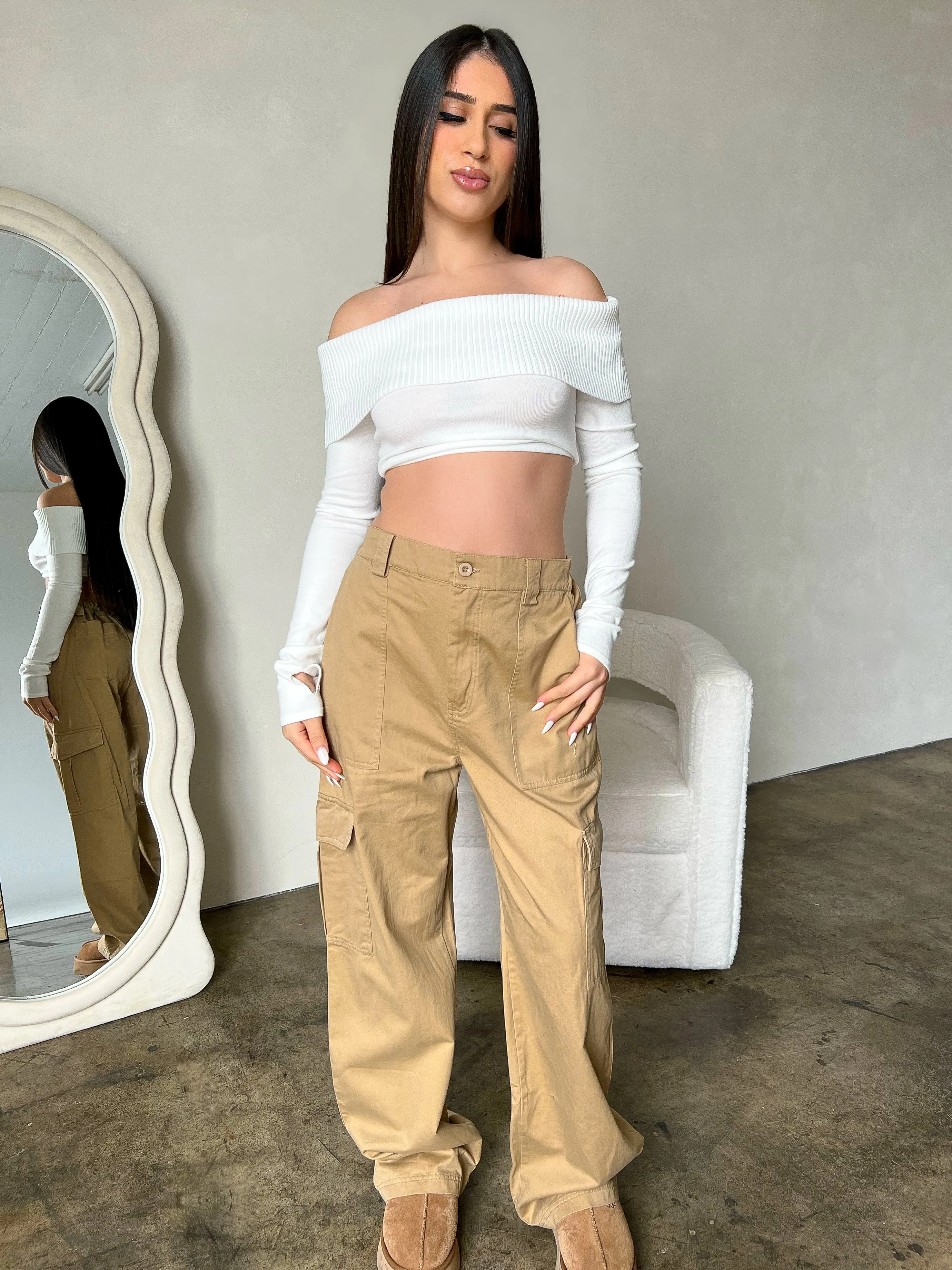 Leah Cargo Pants (Taupe)