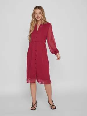 LIA MIDI DRESS (BEET RED)