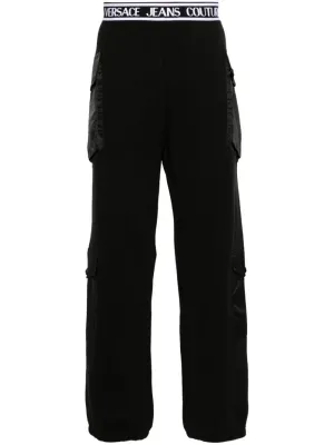 logo-waistband cotton track pants