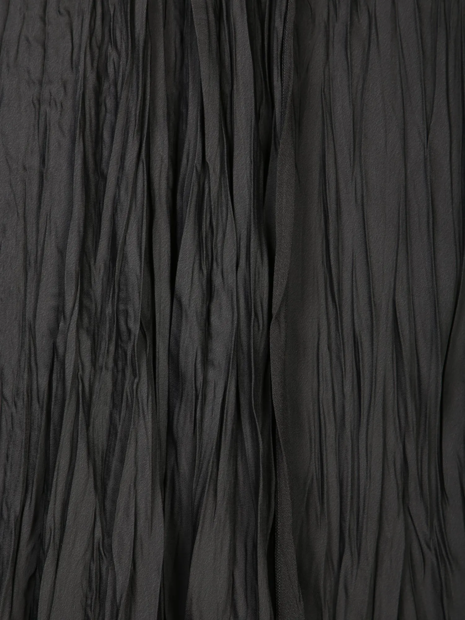 Long Black Pleated Crepe Skirt