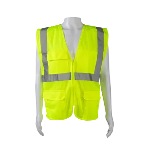 LVM24 LIME MESH 4-Pocket ANSI CLASS II Safety Vest