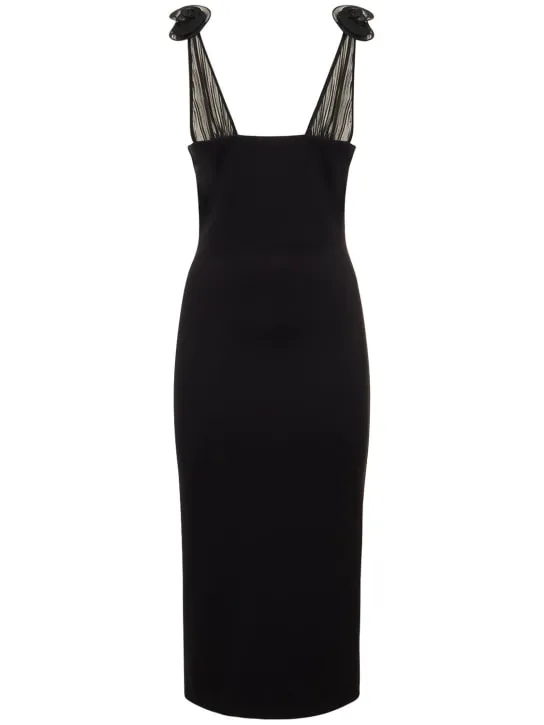 Magda Butrym   Jersey midi dress w/roses 