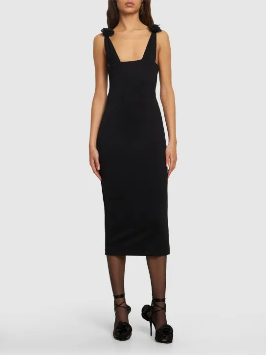 Magda Butrym   Jersey midi dress w/roses 