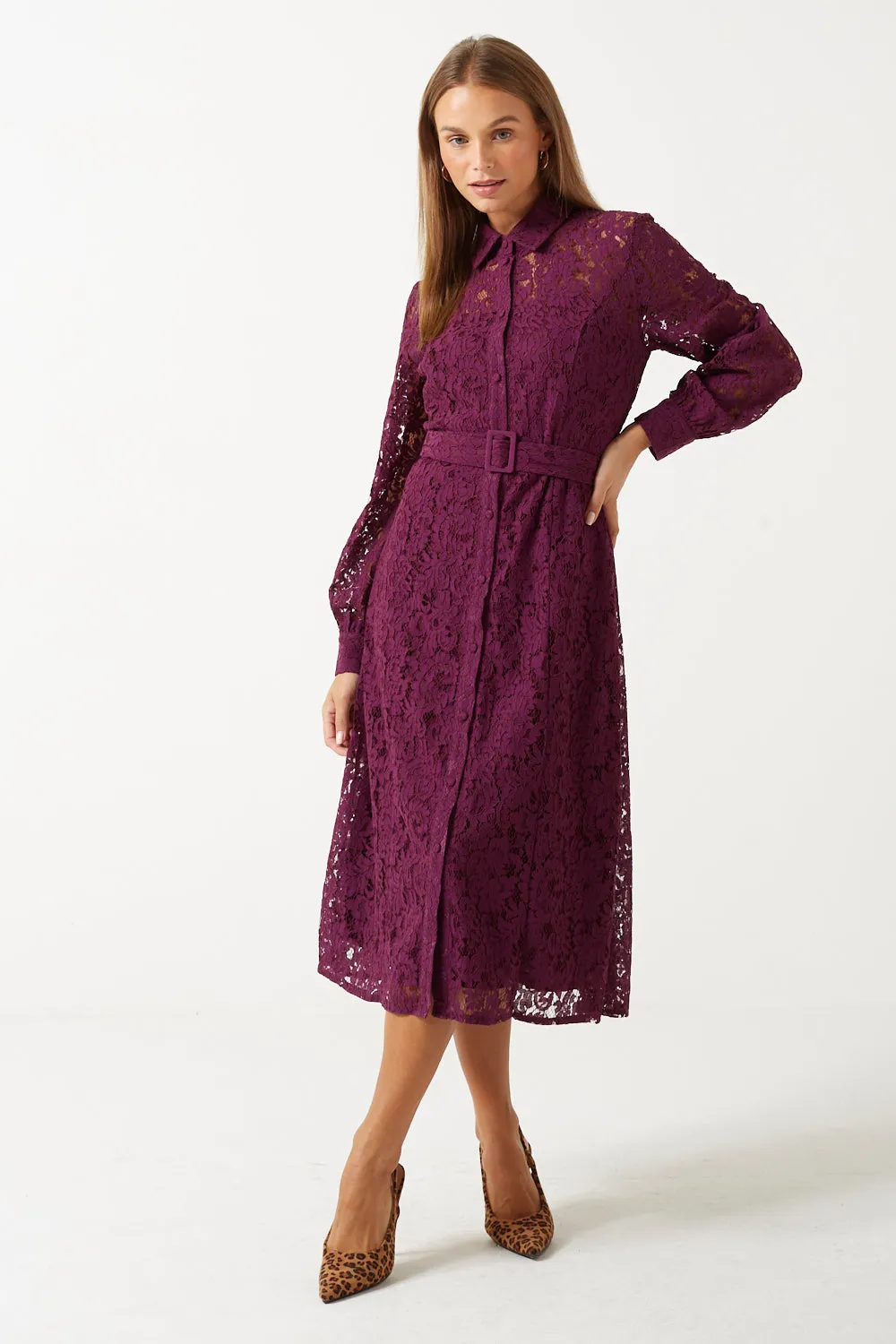 Marc Angelo Lace Shirt Dress