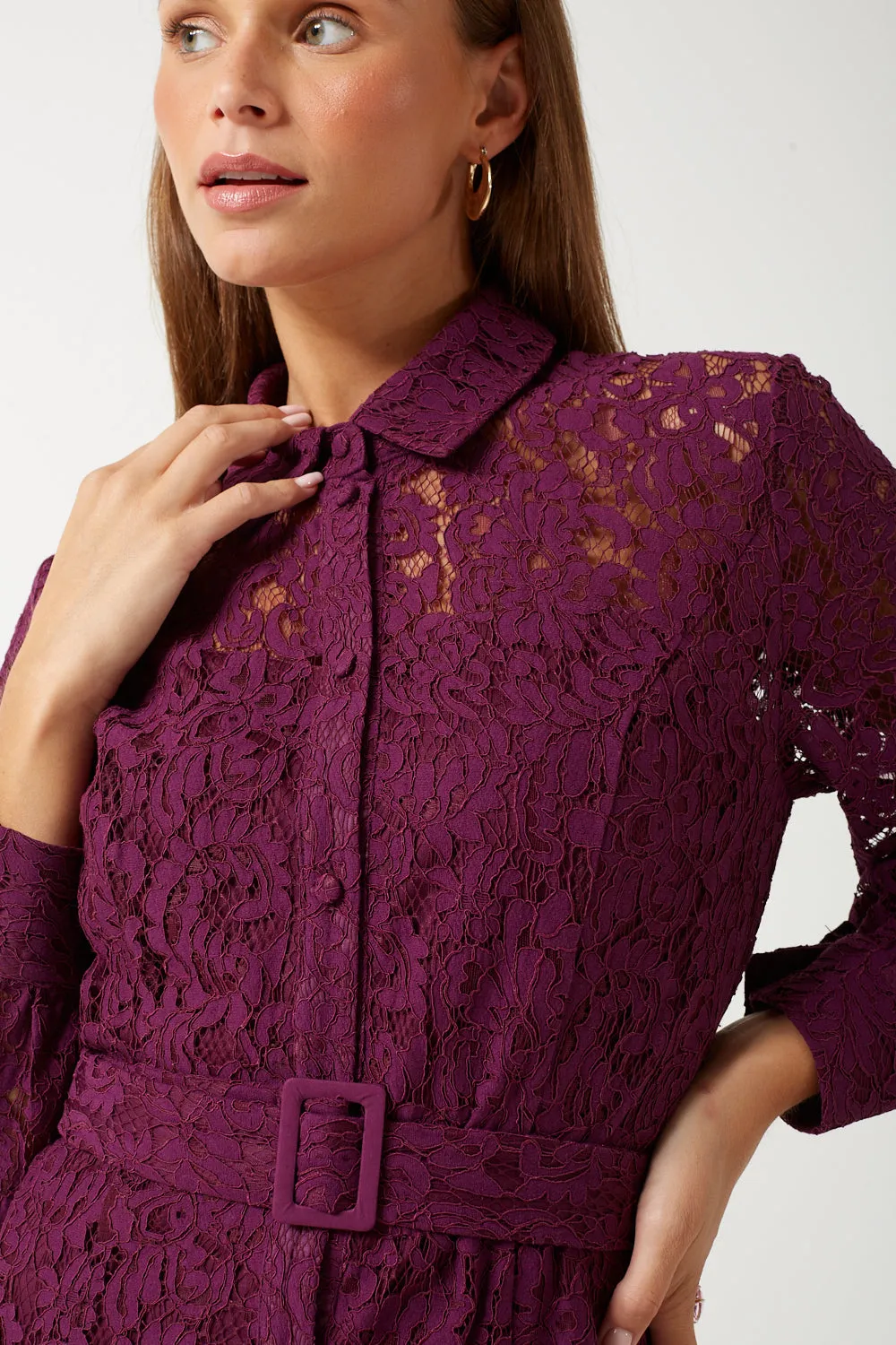 Marc Angelo Lace Shirt Dress