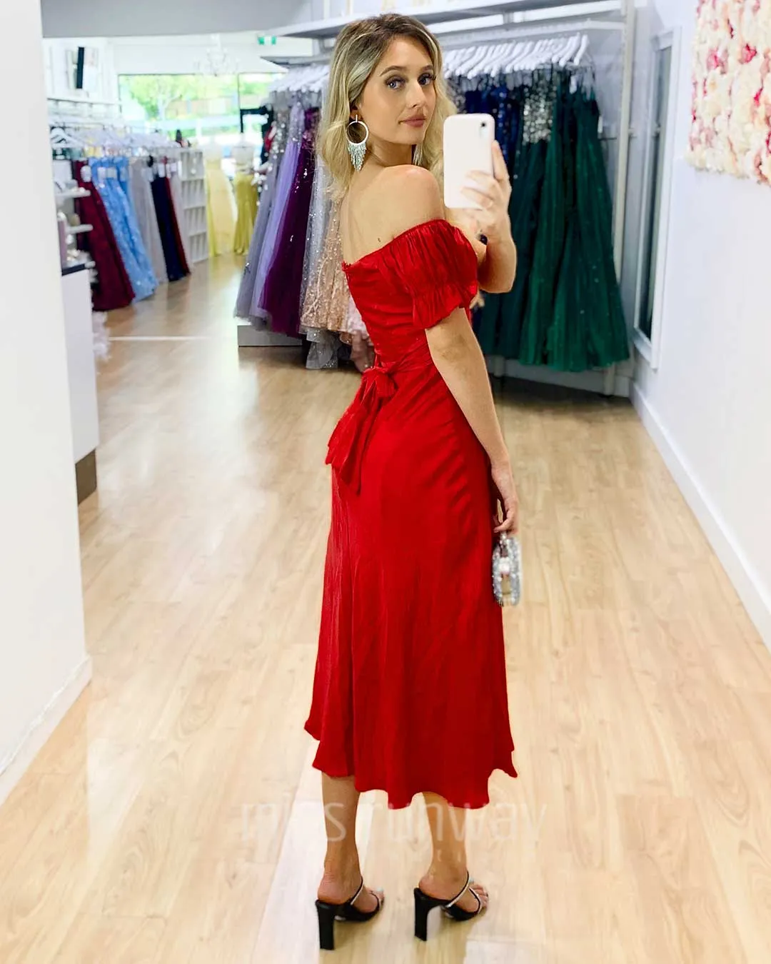 Masie Midi Dress - Red