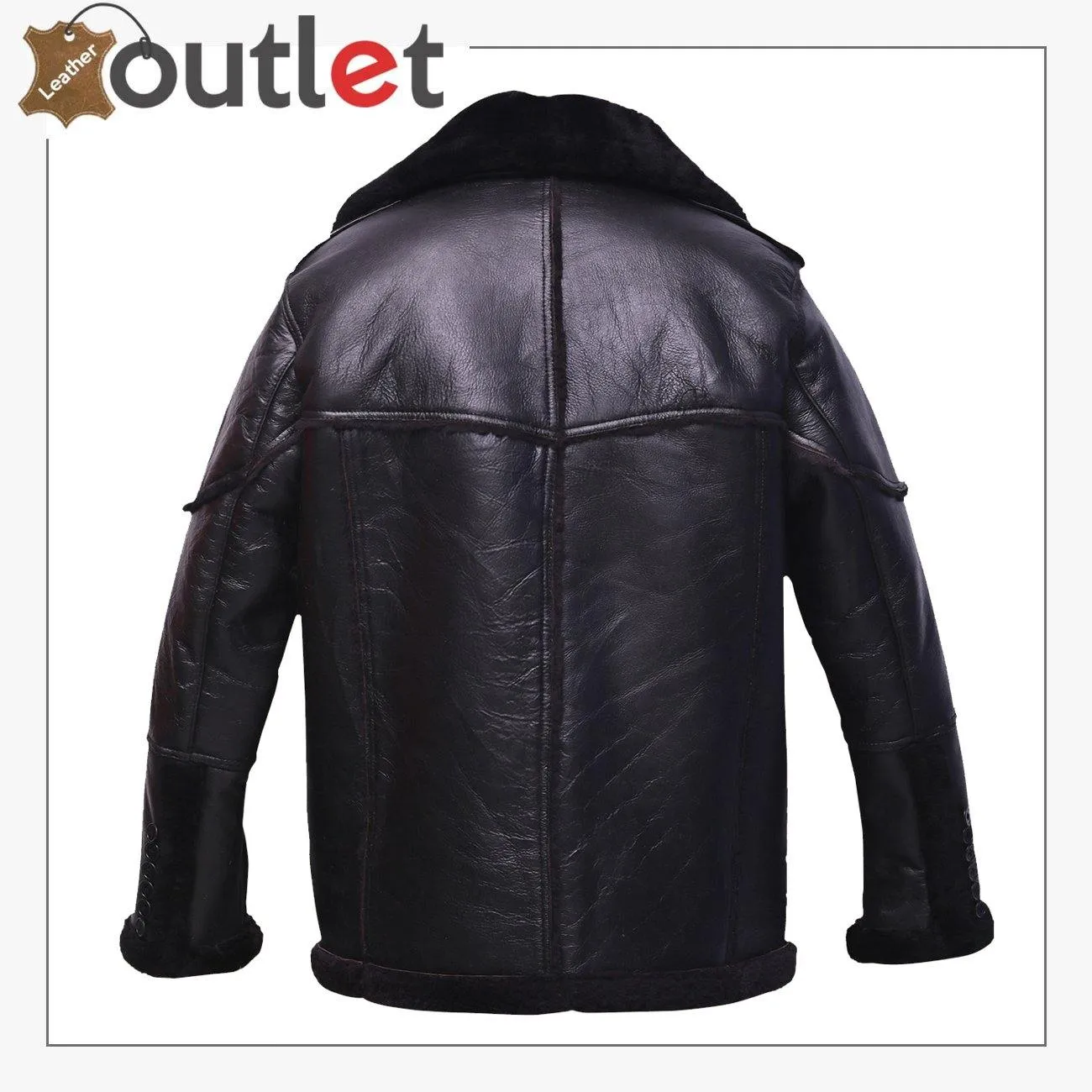 Men Pure Black Sheepskin Leather Jacket