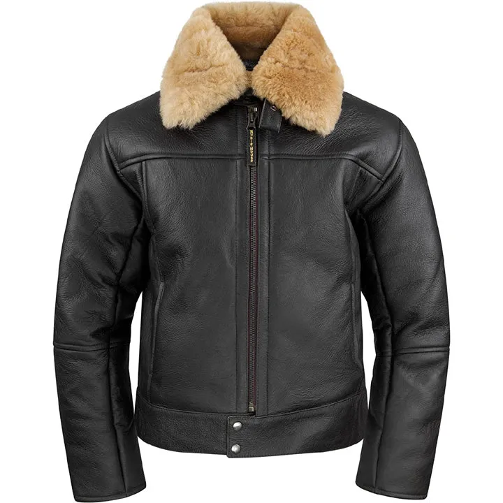 Men's Black Sheepskin Flight Jacket